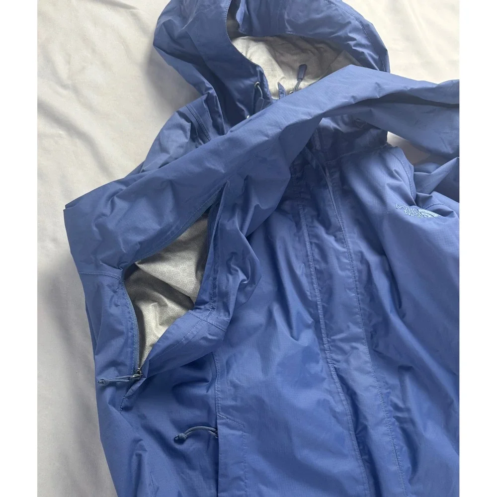 The North Face DryVent Rain Jacket Womens Medium Blue Hooded Waterproof Shell